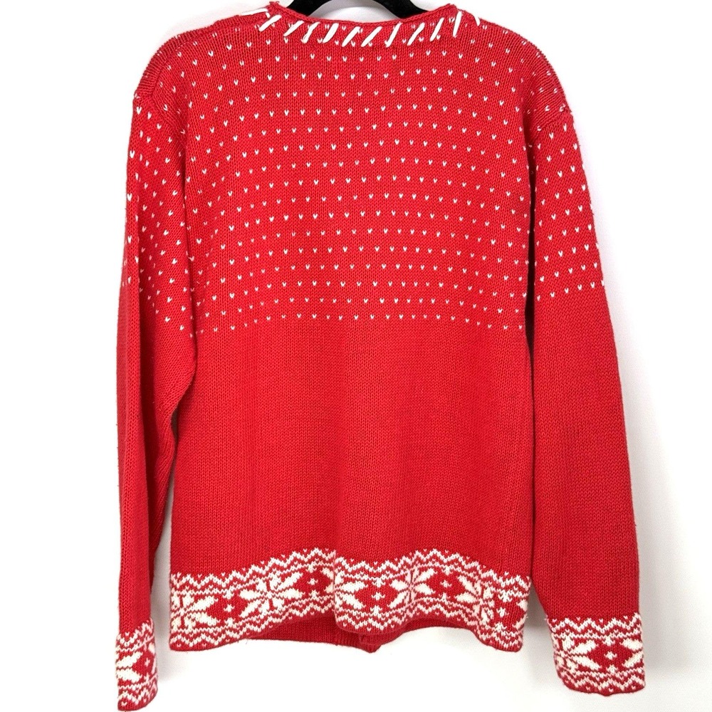 Vintage Strawberry Fair Red/Blue/White‎ Knit Girls Cardigan Size 10/12 - Picture 4 of 8